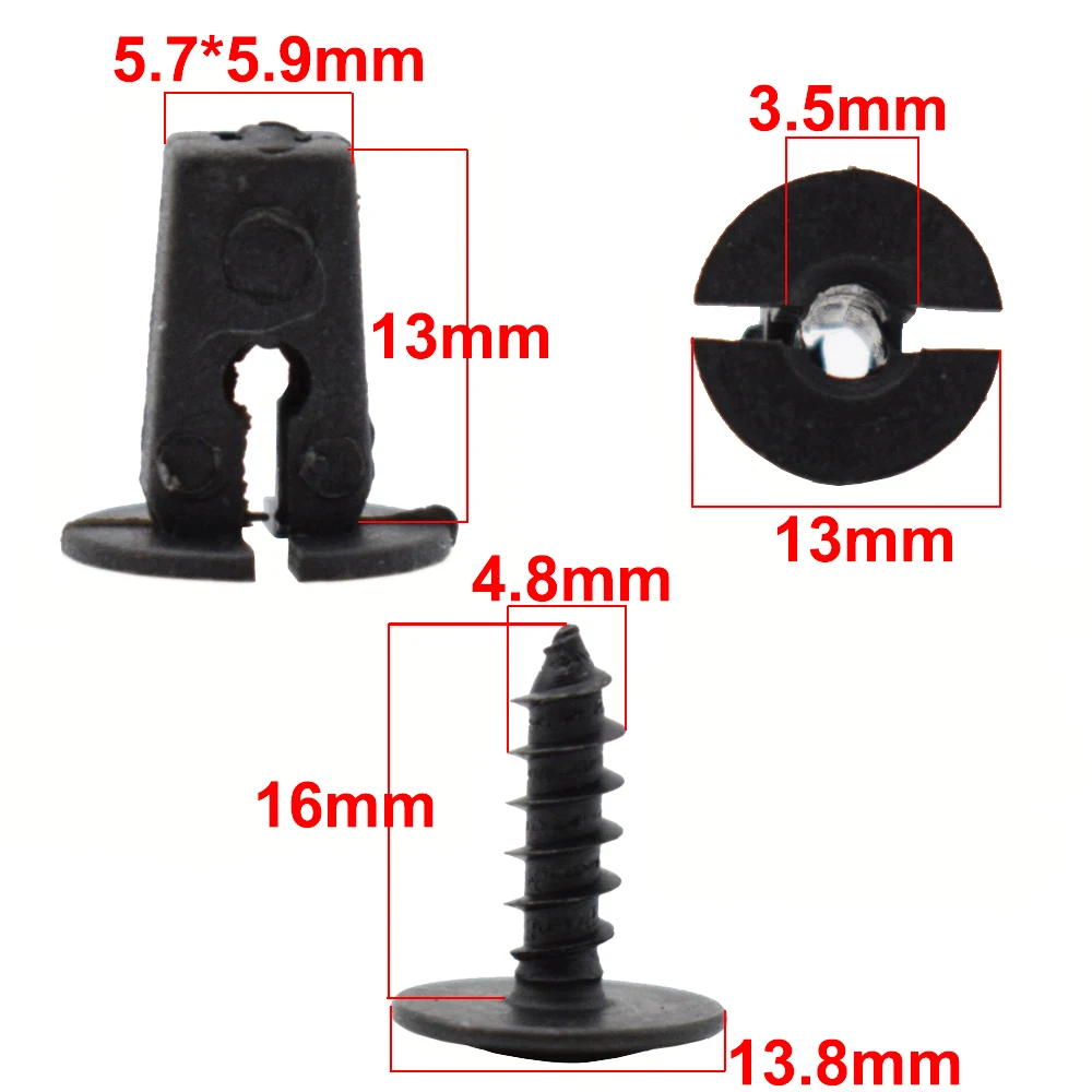 10Set Fender Liner Mudguard Fastener Clips Screws Retainer For Volkswagen VW Passat B5 B6 B7 CC Golf MK6 Tiguan Touran Polo auto fasteners