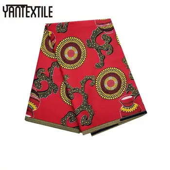 

YANTEXTILE Veritable Wax African Ankara Fabrics 6 Yards Ankara Fabric African Real Wax Prints Tissu Africain Polyester Material