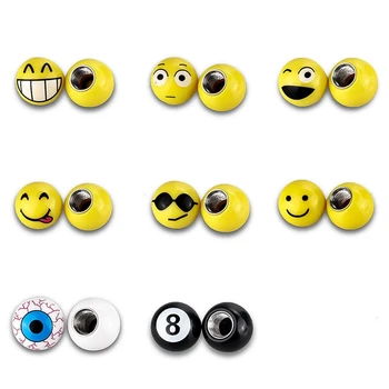 

4Pcs/lot Universal Moto Bike Car Tire Valve Cap Wheel Dust Covers Cartoon Smile Face Ball Valve Stems Caps Car Styling