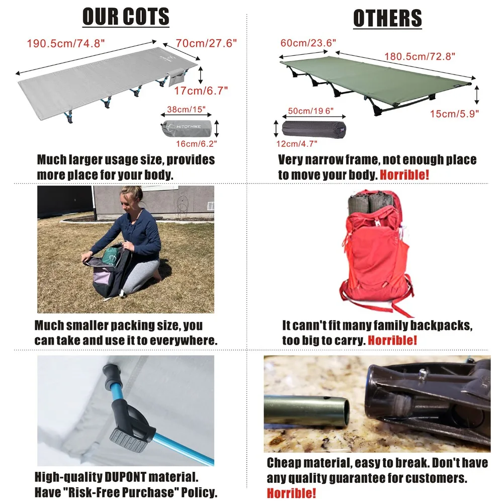 camping cot 对比