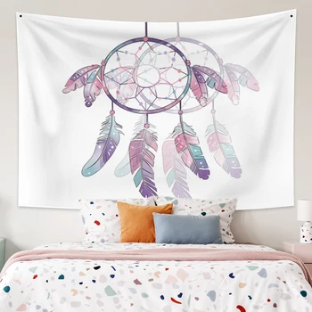 

Cassisy 6 Style Colored Feather Wall Hanging Tapestry Sweet Dream Bedroom Polyester Pendant Background Tapestries Bohemian Decor
