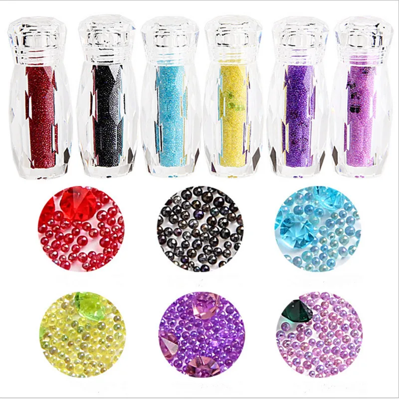 

Nail Decoration Accessories Mixed Shiny Glass 3D Crystal Rhinestone Mini Beads Stone Caviar Ball