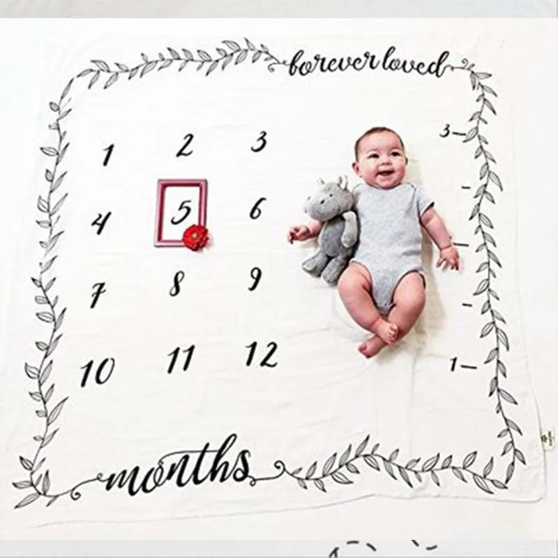 HIGH QUALITY Baby Cartoon Pattern Photography Props Blankets Newborns Grow Milestone Photo Background Props Cale