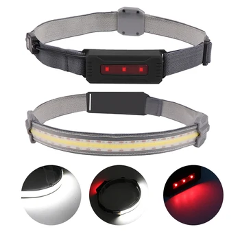 

Pocketman COB+LED Led Headlamp With Red Warning Light Built-in Battery Portable Headligh Strong Light Head Flashlight Lantern