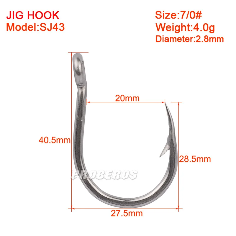 

Fishing Hook Barbed With Hole 5Pcs Fly Fishhook 1-13# Sea Fishing Big Bass Trout Tuna Catfish Squid Fish Hooks