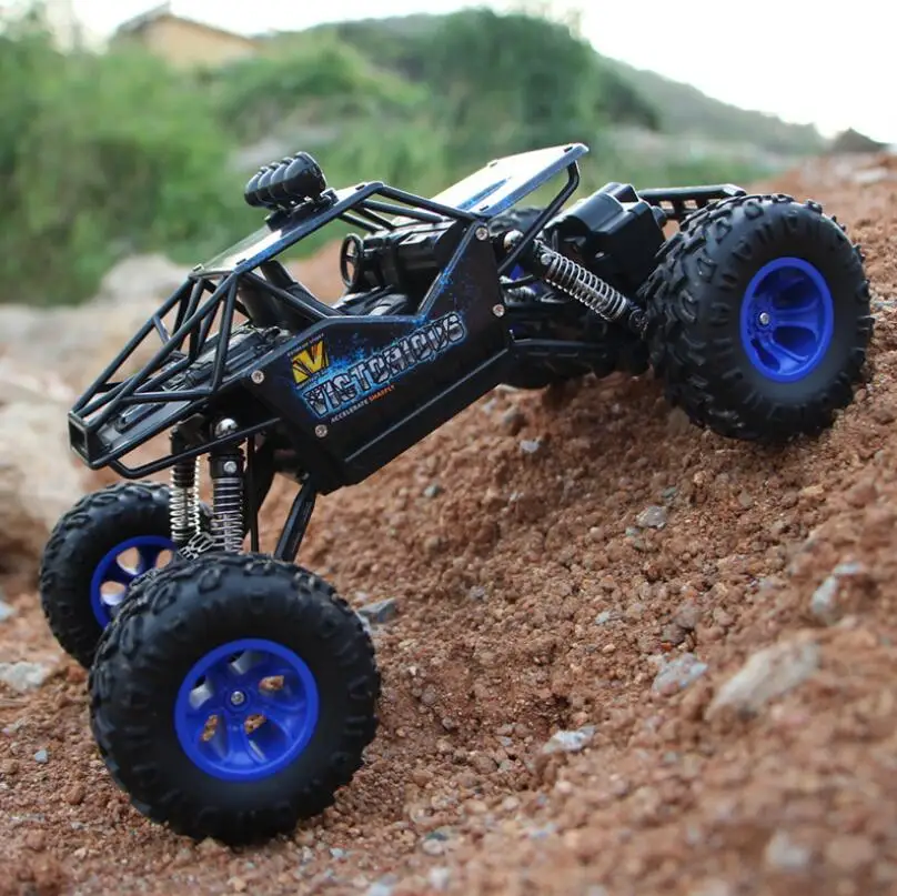28 см RC автомобиль 1:16 4WD 4x4 вождения автомобиля двойной привод двигателей Bigfoot автомобиль дистанционного управления модель автомобиля внедорожный автомобиль игрушка 3 часа - Цвет: 28cm nlue