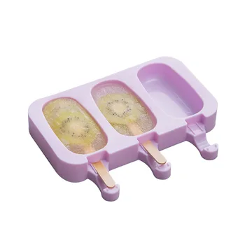 

Ice Cream Kitchen Accessories Large Silicone Cartoon Children Self Made Popsicle Mold Home Kit Free 50 Wooden Sticks
