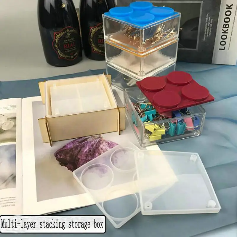 

DIY Multilayer Storage Box Epoxy Resin Silicone Mold Jewelry Fillings Pendant Accessory Charms Handmade Cabochon Mould Craft