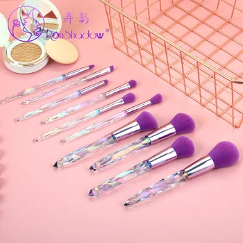 

5 6 Branch 10 Transparent Crystal Diamond Makeup Brush Gradient Rhombus Handle Blush Brush Beauty Tool