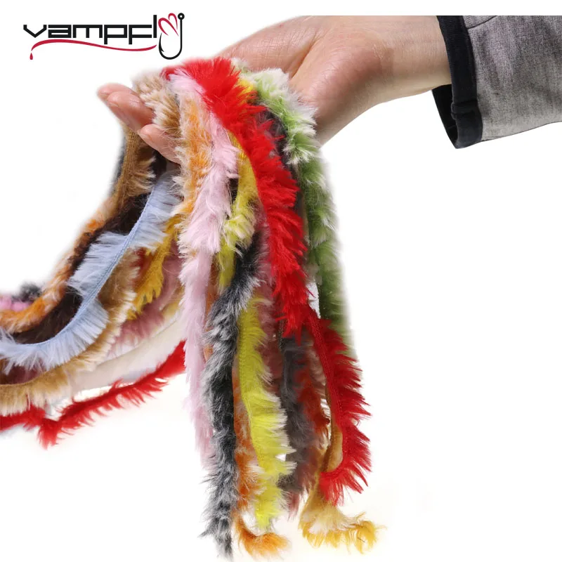 Vampfly 2M Faux Rabbit/Hare Strip Per Zonker Fly Tying Material Streamer Fishing Fly Lure Making
