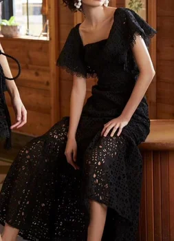 

White Long Dress Vintage Fashion Elegnat Night CLub Women Lace Sexy Dress Celebrity Party Dresses