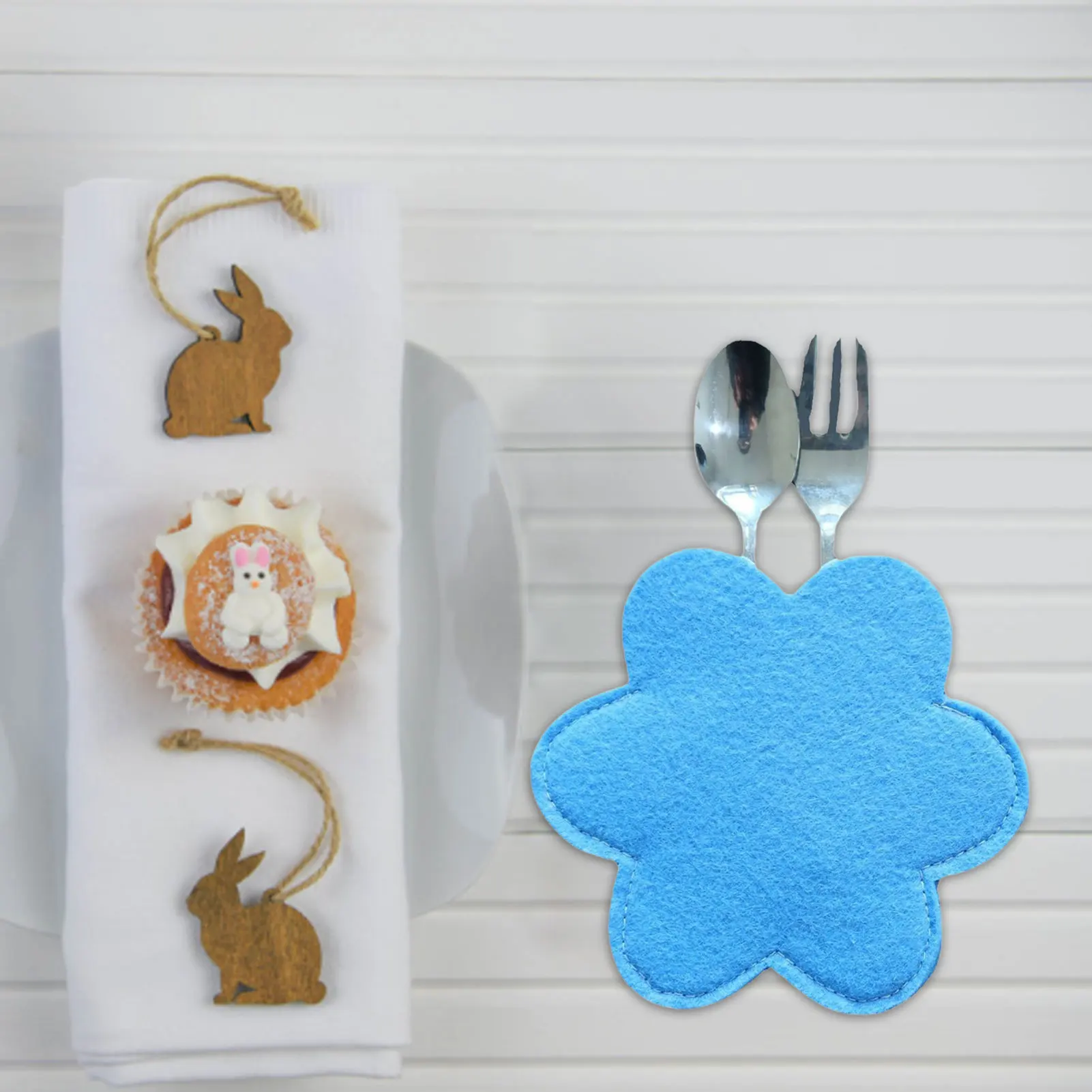 4pc Happy Easter Sheep Cutlery Bag  6