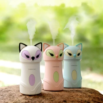 

180ml Mini Spray fox style ultrasonic humidifier USB air diffuser automatically closes with light fan for car office home