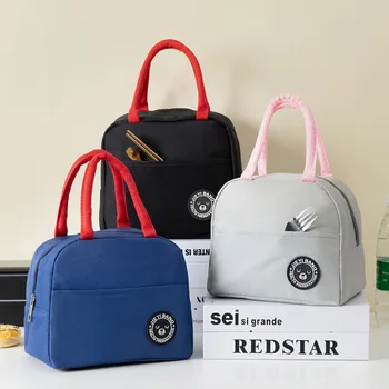 

Office Lunch Bag Waterproof Portable Zipper Lunch Bags Women Student Container Thermo Bag Office Picnic Cooler Bag Drop Ship