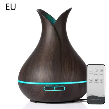

400ml Aroma Diffuser Essential Oil Ultrasonic Air Humidifier Wood Grain 7 Color Changing LED Lights for Home Office
