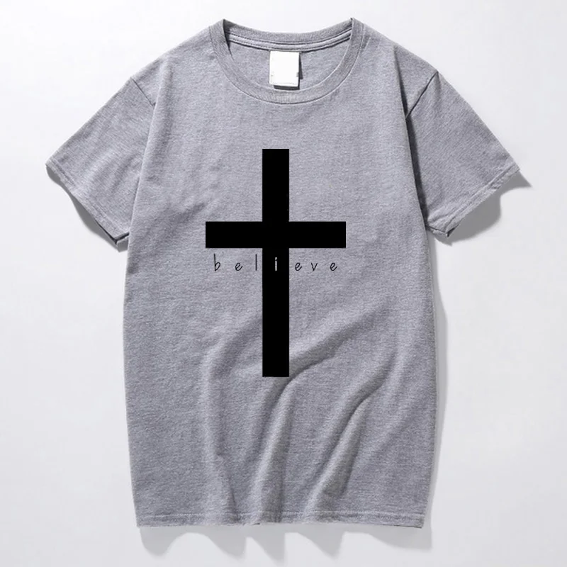 Мужская футболка с принтом крестиков модная коротким рукавом и круглым вырезом