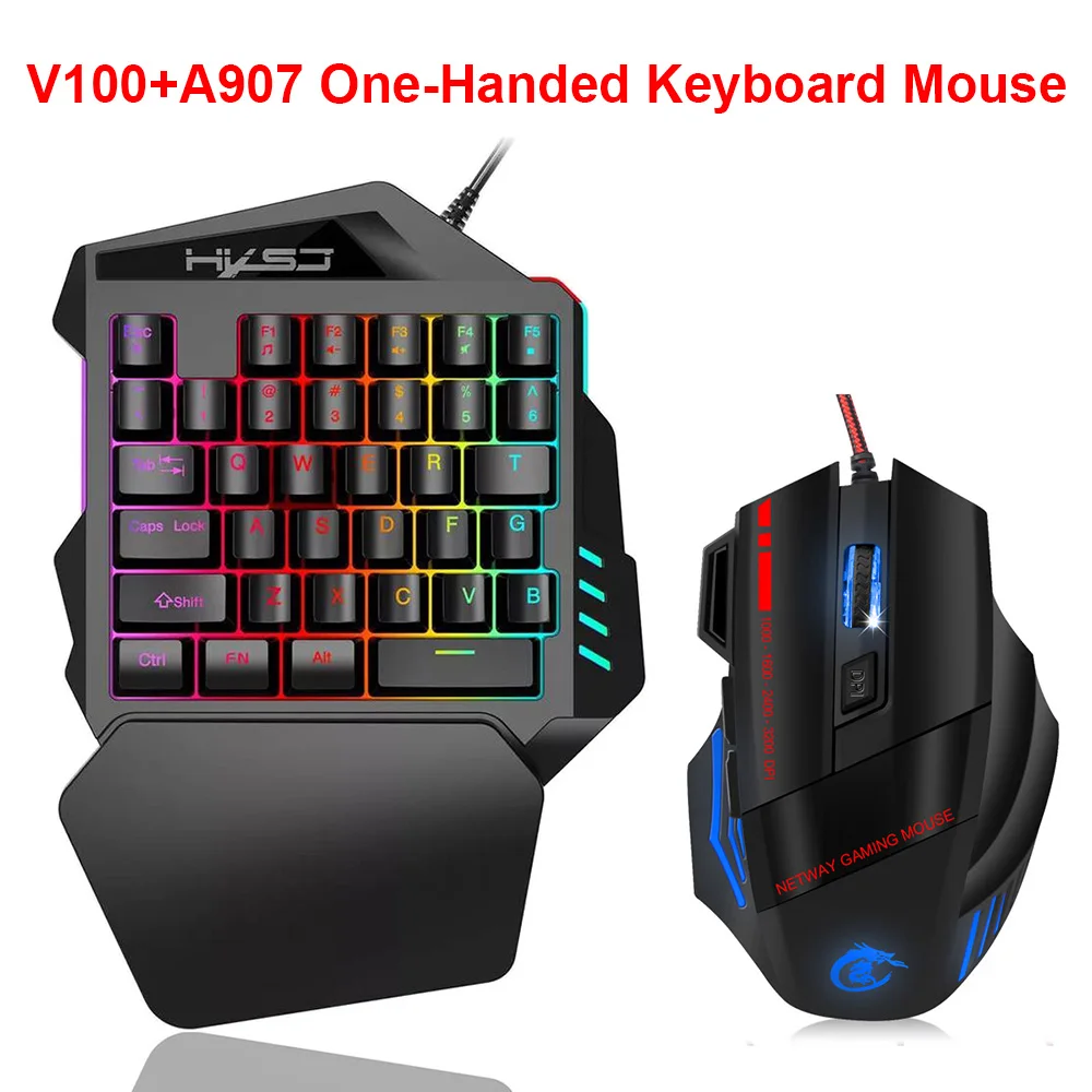 Игровая клавиатура с одной рукой механическая портативная мини игровая RGB