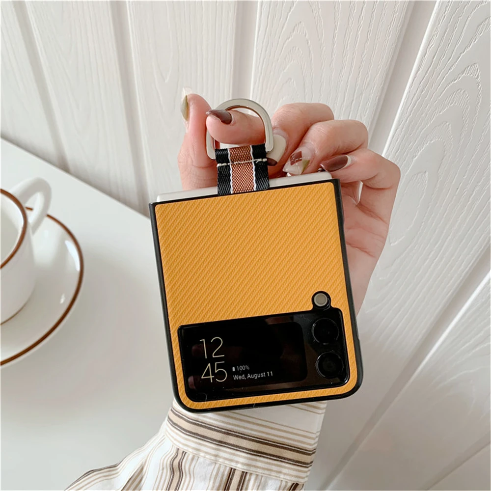 

Роскошный Ультратонкий защитный чехол с кольцом для Samsung Galaxy Z Flip 3 5G, Жесткий Пластиковый ударопрочный чехол для телефона, оболочка, чехлы