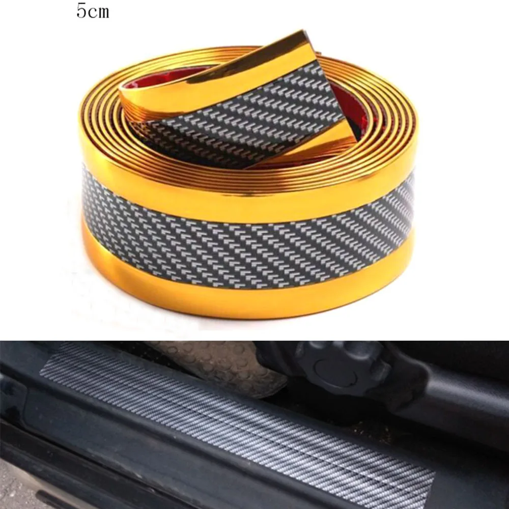 1 м/рулон 5 см Ширина двери автомобиля столкновения полосы из углеродного волокна