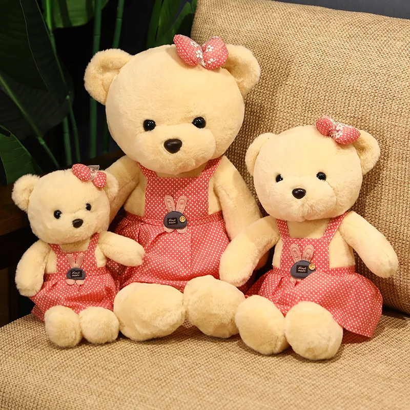 30/50/70cm New Fluffy Bear Plush Toy Soft Stuffed Cartoon Animal Bear With Sweater Doll Baby Appease Lover Girlfriends Birthday