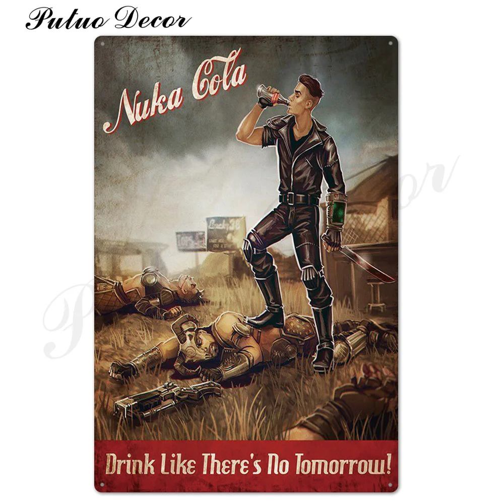 TH3336 Nuka Cola металлическая вывеска, винтажная Оловянная табличка, металлическая винтажная, для паба, Ретро Декор стены для бара, паба, клуба, человек, пещера, металлические плакаты - Цвет: TH3336