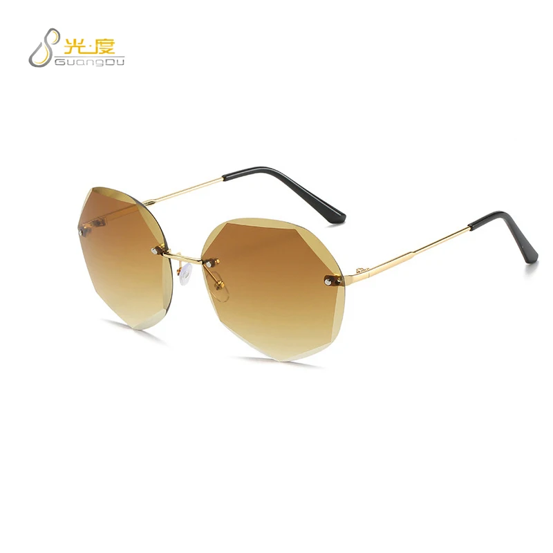 

2020 New Women Luxury Sunglasses Polygon Frameless Female Multicolor Gradient Sunglasses Retro Brand Sun Glasses For Ladies