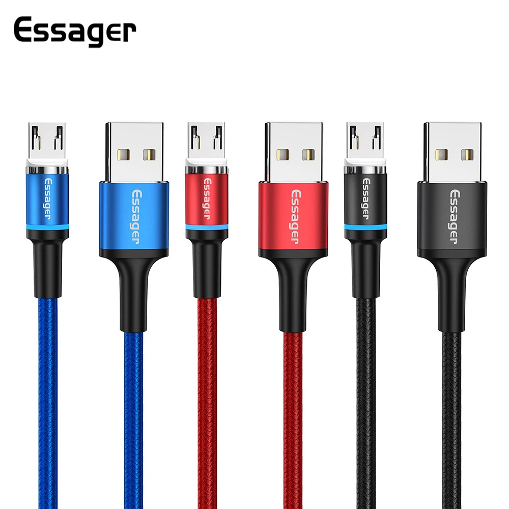 Магнитный Micro USB кабель Essager для iPhone samsung Android кабель быстрой зарядки usb type C 3 м кабель type-C Магнитный адаптер зарядного устройства