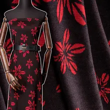 Новая высококачественная модная шерстяная одежда на осень и зиму с лепестками, жаккардовая ткань, трикотажная бархатная эластичная ткань