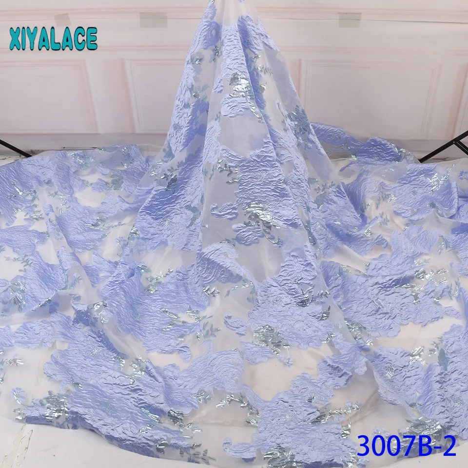 

Latest brocade lace fabric high quality african wedding lace fabric 5 yards french jacquard lace for african lace 3007b
