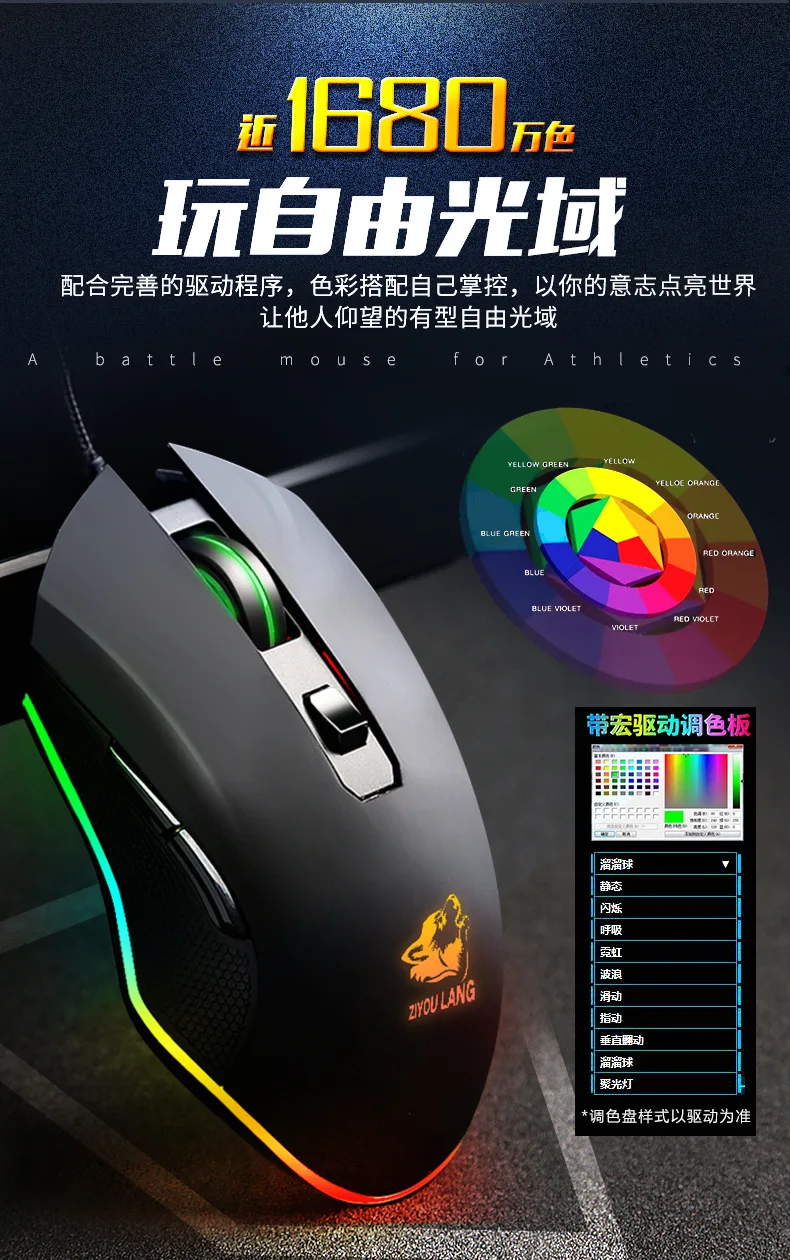 Трансграничной специальный волк V1 макроопределение игровая мышь Механическая мышь