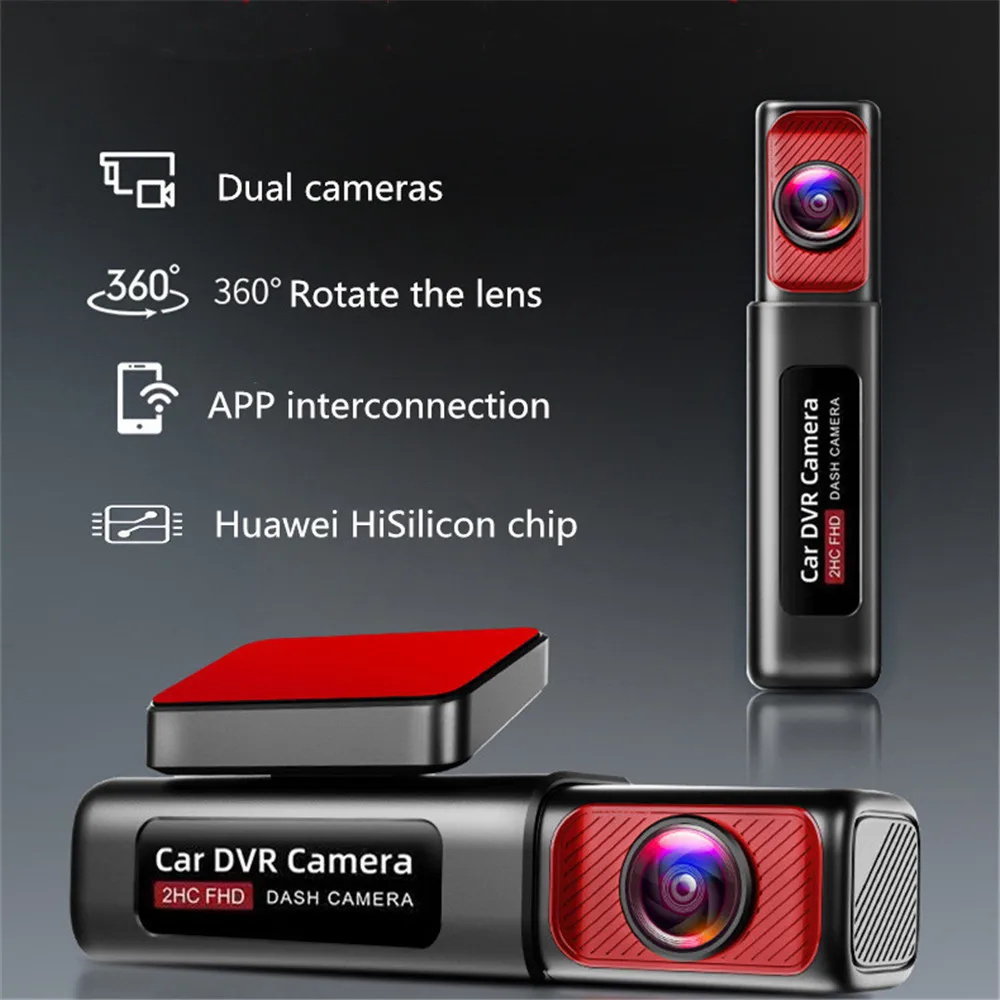 3 Inch Car DVR 3K UHD Video Recorder 2560P*1600P Folding Rotating Dash Cam WIFI/ADAS Dual Lens Night Vision Register 24H Parking