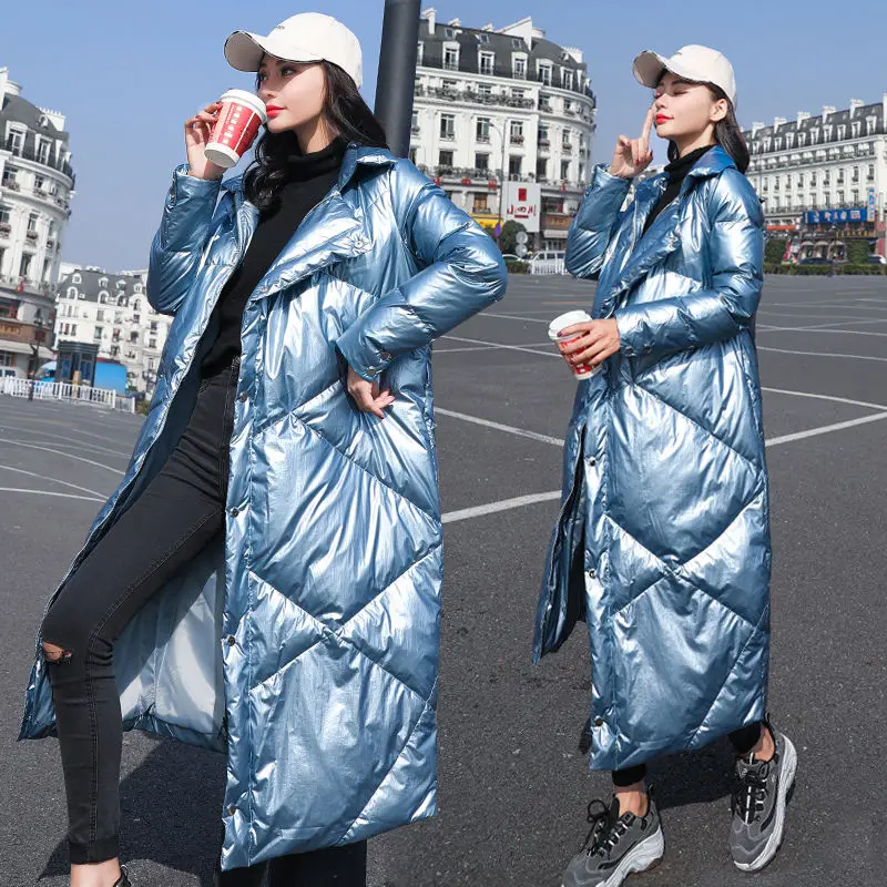 Heydress однотонное женское модное плотное длинное пуховое пальто для девушек с отложным воротником, Женская Повседневная Верхняя одежда, теплый пуховик