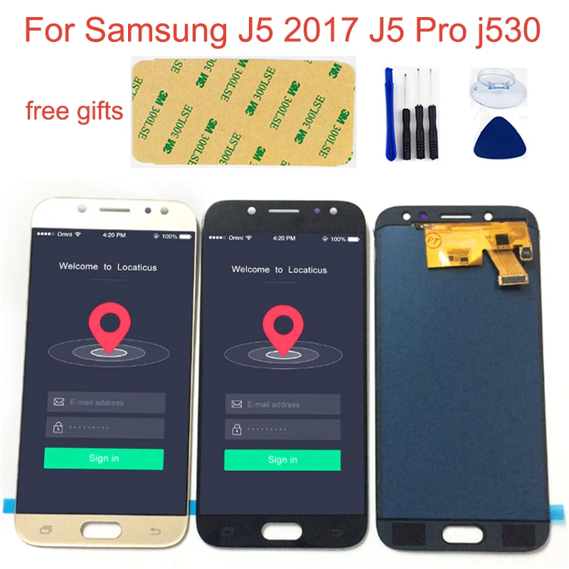 Pаспродажа Регулируемый ЖК дисплей для samsung J5 2017 font b lcd b font Touch J5 Pro j530 sm j530f J530FN J530M J530Y DS ЖК дисплей + сенсорный экран в сборе