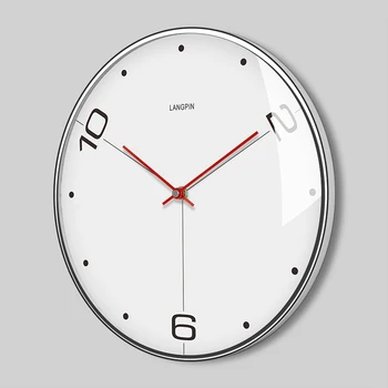 

Nordic Creative Wall Clock Quartz Simple Silient Wall Clock White Plastic Office Living Room Relogio Parede Home Watch YY60WC