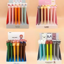 36 шт./упак. разные дизайны с черепами и другими рисунками медведя, платье принцессы с принтом «обезьяна» Альпака Творческий Стиль гелевая ручка унисекс Ручка-роллер ручка