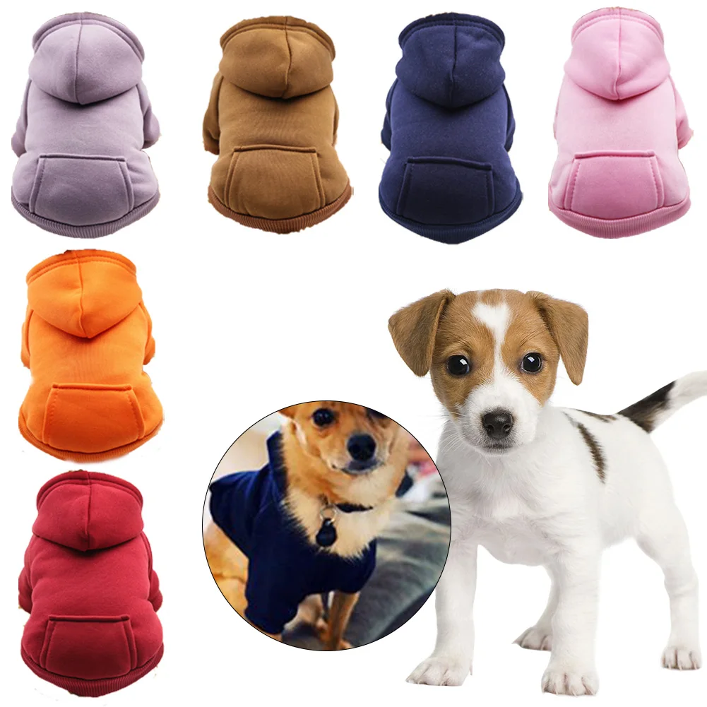 Autumn And Winter Warm Pocket Sweater Dog Hoodies Two Feet Clothes Sports Pet Coat For Supplies | Дом и сад