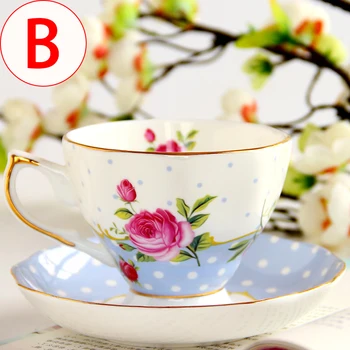 

Coffee cup set European bone china English style afternoon tea set coffee cup saucer