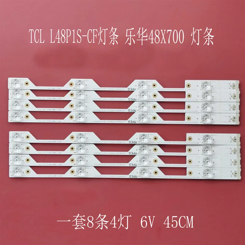 

8pcs 4lamps For TCL L48P1S-CF L48P1-CUD B48A858U LED Backlight strip 4C-LB4804-ZM1 4C-LB4804-ZM01J GIC48LB14-3030F2.1e