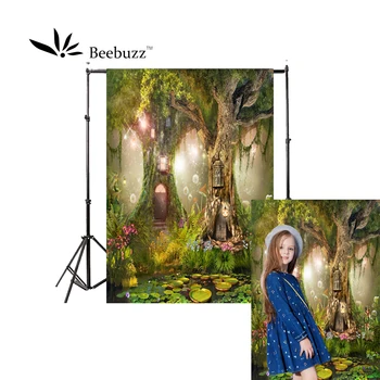 

Beebuzz photo backdrop dreamy forest background photography tree trunk starlight rivulet elf heart-shaped stone road photophone
