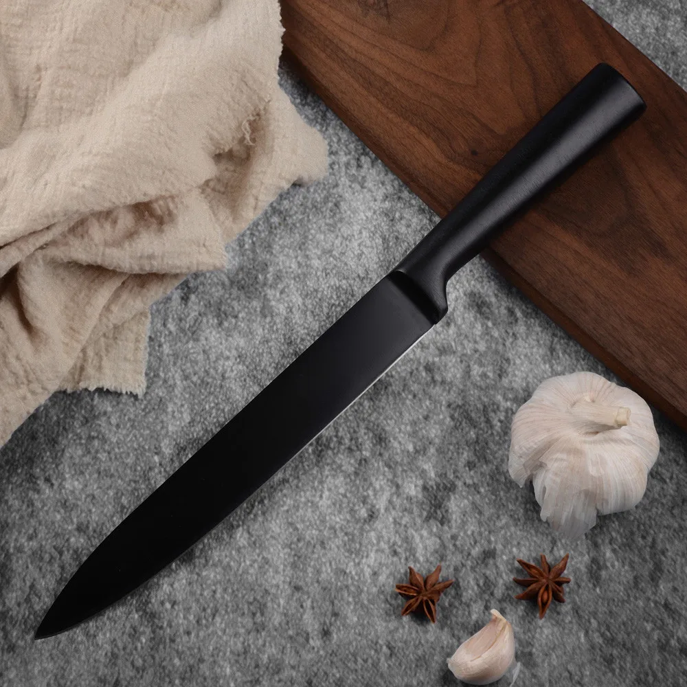 SOWOLL, кухонные ножи, ножи из нержавеющей стали, фруктовые ножи Santoku, для нарезки хлеба, шеф-повара, нож, аксессуары, инструменты - Цвет: C.slicing knife