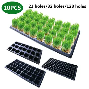

10PCS Seedling Starter Trays Plant Germination Box Propagator Plant Grow Kit Gardening Tools 21/32/128 Holes