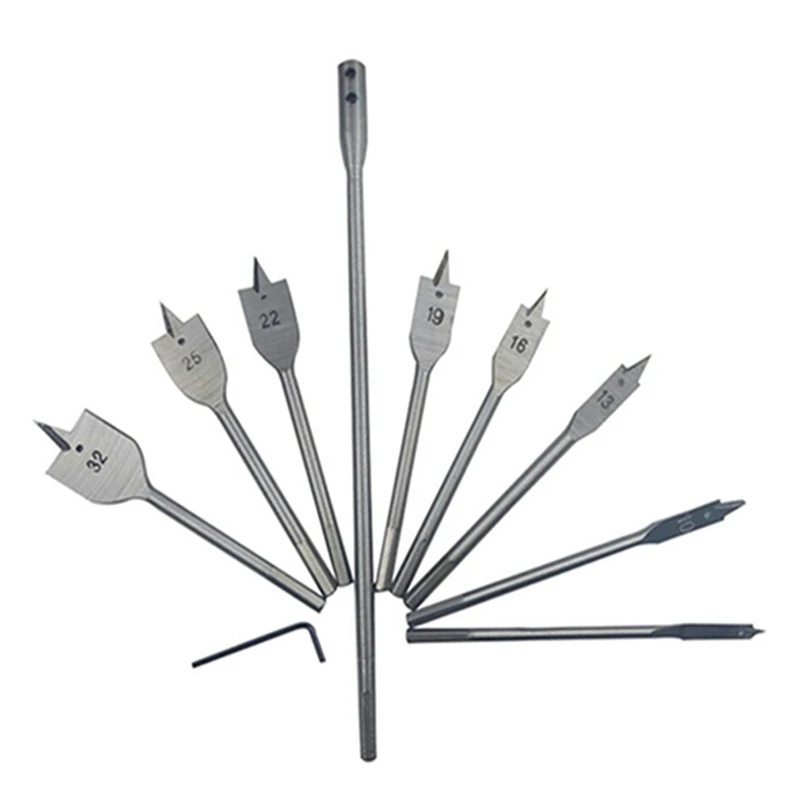 

Woodworking Plate 10pcs / Set Three Sharp Woodworking Drilling Bit Hexagonal Handle Flat Wooden Drill Hole Open