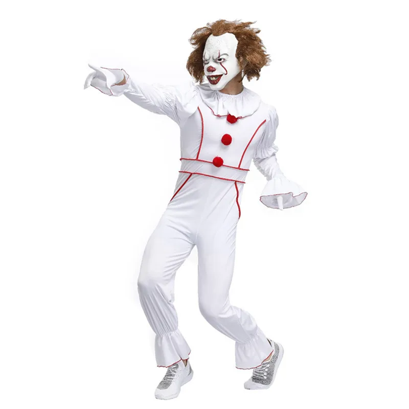 Женщины Хэллоуин ужас Стивен Кинг это клоун Pennywise Костюм взрослых Дамы карнавальные Необычные Вечерние наряды наряд маска пеннивайза