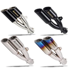 51 мм на входе Универсальный мото rcycle глушитель двойной трубы Akrapovic escape moto DB killer для HONDA CB400 z250 NC700 ktm