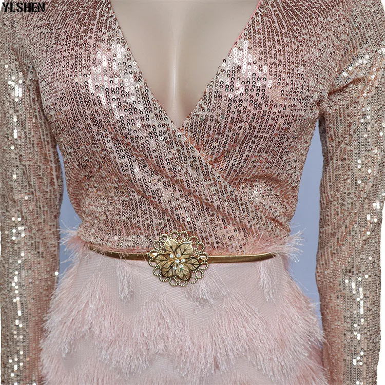 New African Dresses for Women Fashion Sequins Fur Fabric Bodycon Long Maxi Dress African Clothes Lady Elegant Paty Evening Robe 07