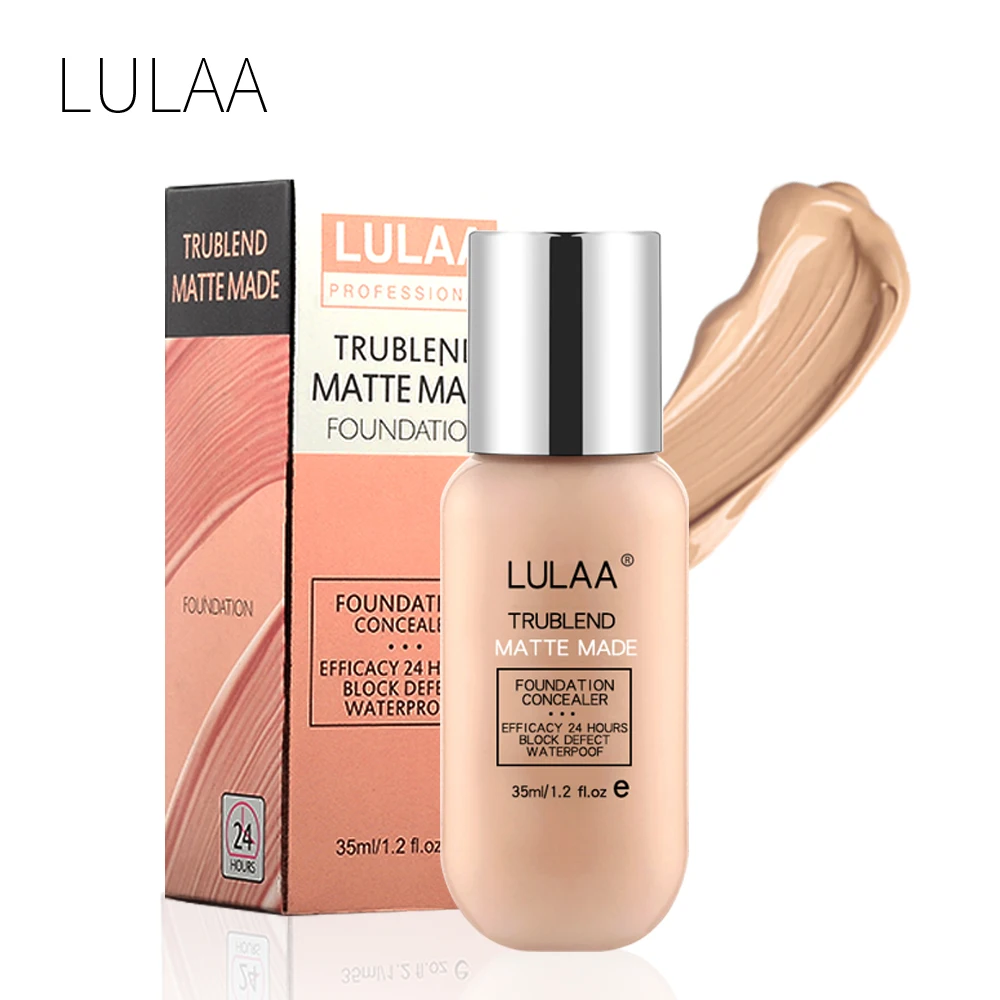 

Base Face Liquid Foundation Matte Cream Full Coverage Concealer Oil-control Easy to Wear Soft Face Makeup Cosmetic