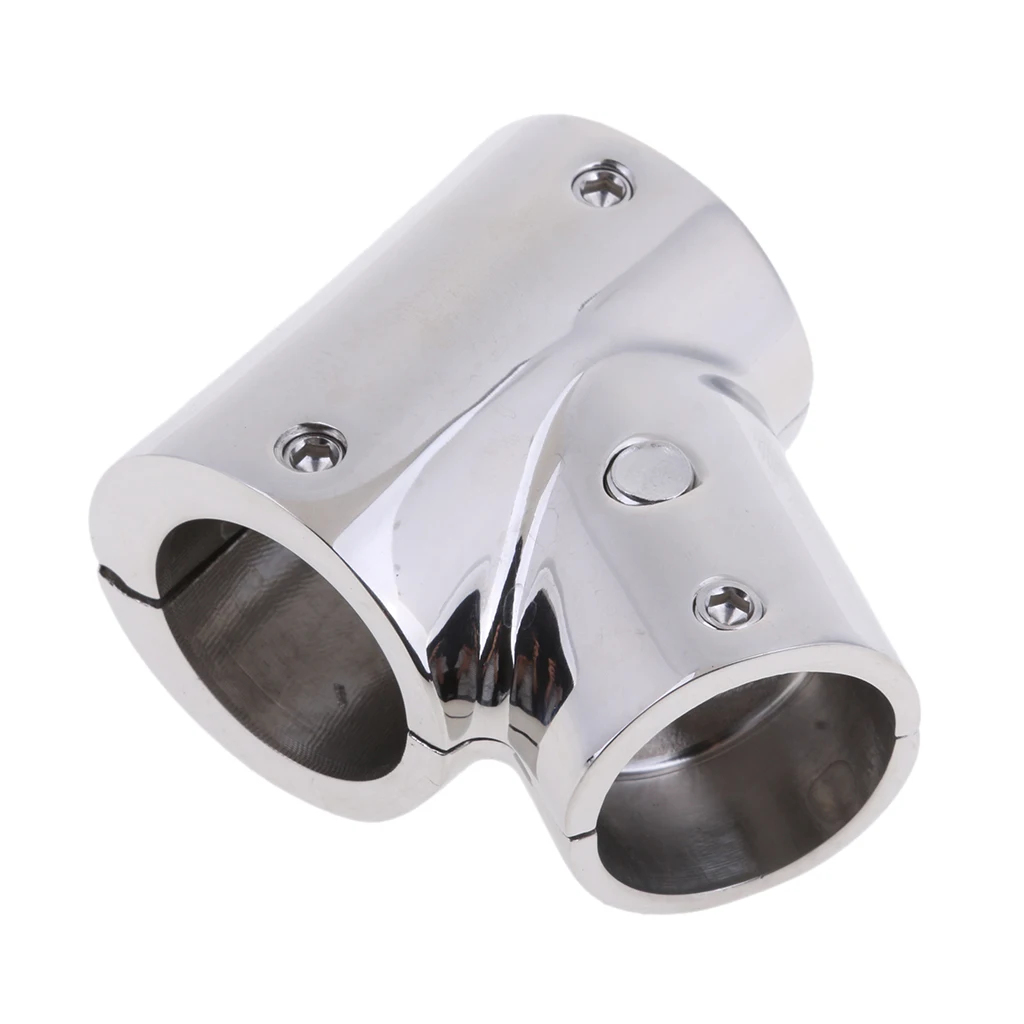 25mm Boat Handrail Fitting 60 Degree Tee 3 Way - 316 Stainless Steel