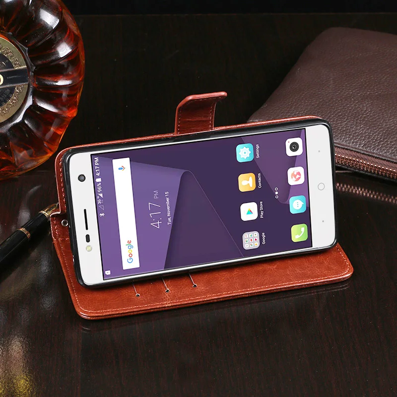 Чехол IDEWEI для zte Blade V8 Mini в деловом стиле с откидной крышкой и подставкой кожаный