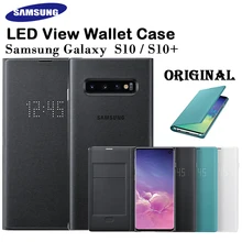 Original Samsung Galaxy S10 S View Flip Led โทรศัพท์ SM G9730สำหรับ Galaxy S10 S10 Plus SM G9750 SM G9700กรณีป้องกัน