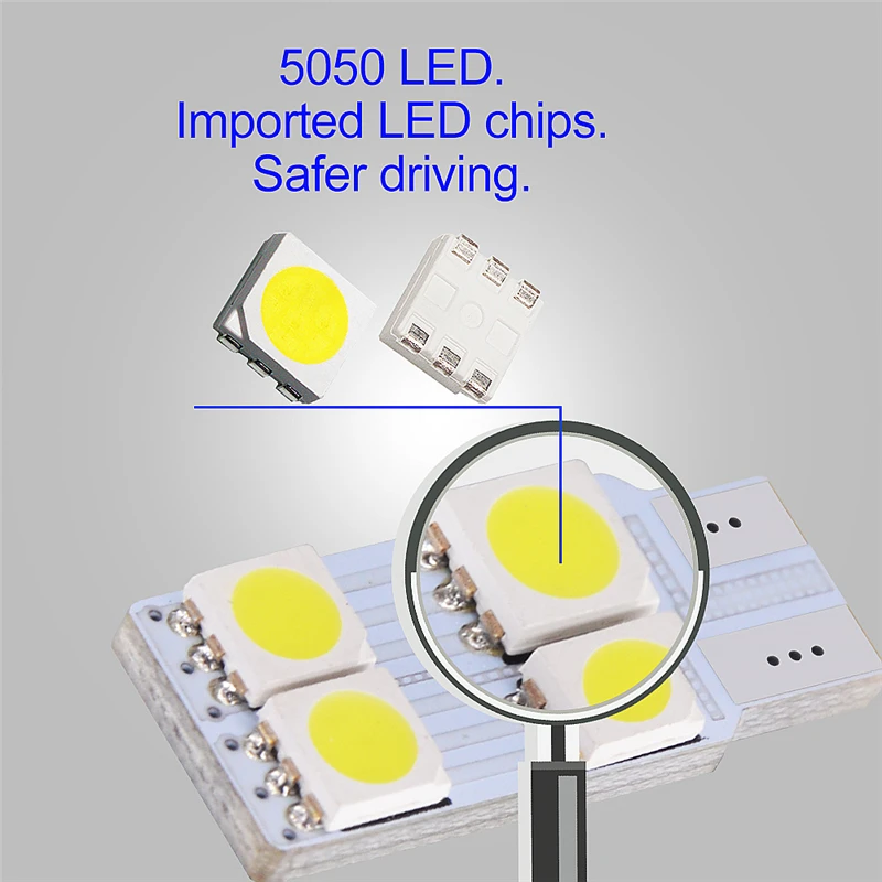500x автомобиль T10 W5W 194 светодиодный 5050 SMD 4 светодиодный Авто клиновидный для салона светильник Купол Карта багажник фонарь освещения номерного знака